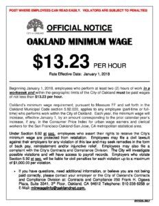 minimum wage oakland ca 2018.